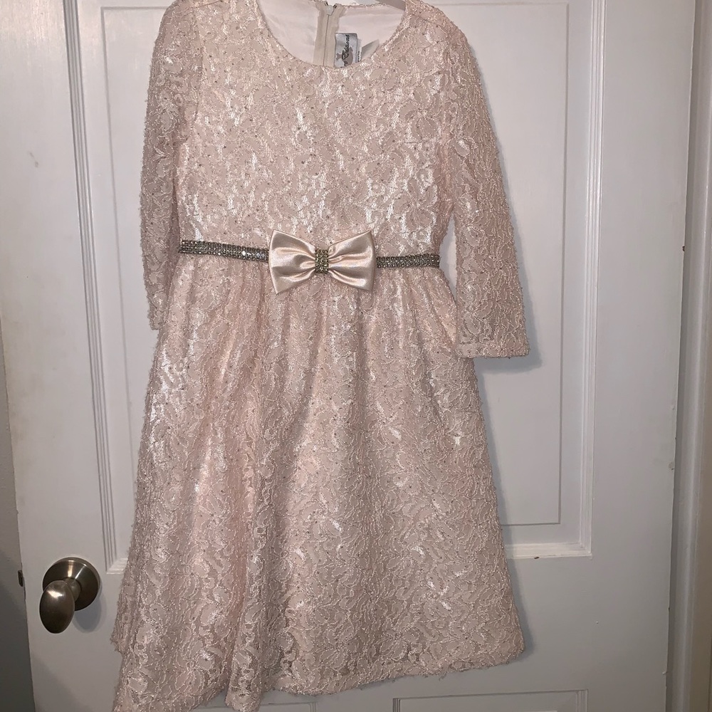 Rare Editions Cream colored lace dress.  Size 10
